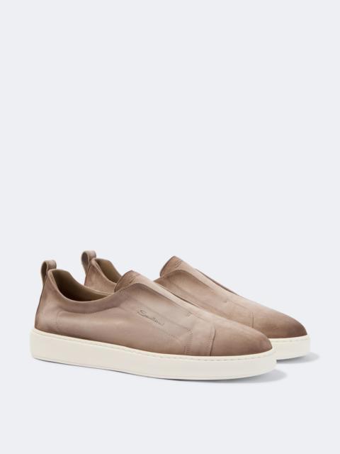 Santoni Victory suede slip-on shoes