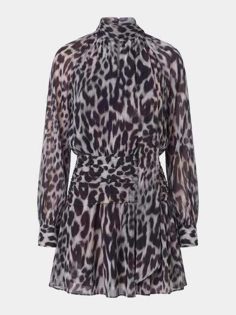 NICHOLAS Courtney Leopard-Print Georgette Mini Dress