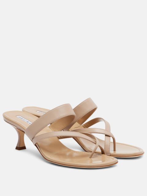 Manolo Blahnik Susa 50 leather thong sandals