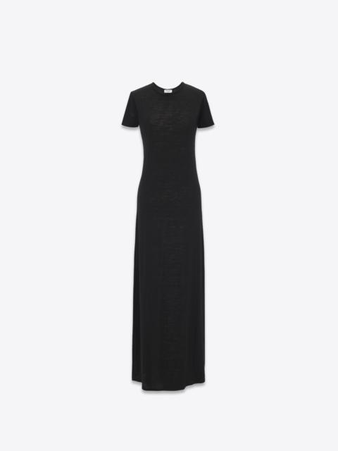 SAINT LAURENT long t-shirt dress in wool jersey