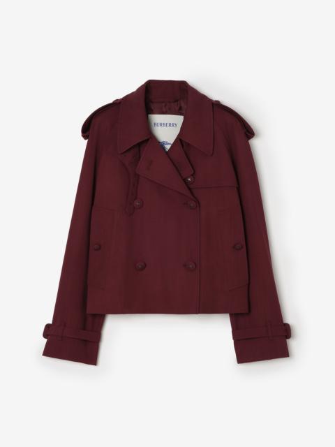 Burberry Cropped Wool Mayfair Trench Jacket