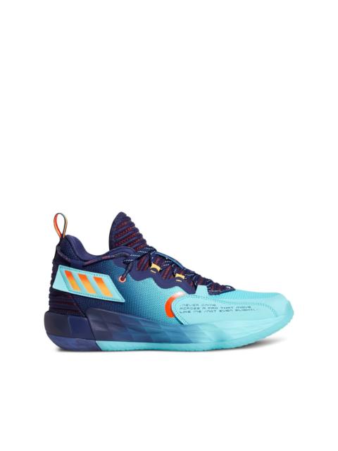 Dame 7 EXTPLY "Dark Blue/Pulse Aqua-Solar Red" sneakers