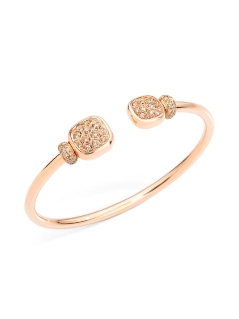 Pomellato Women's Nudo Petit 18K Rose & White Gold, Brown Diamond & White Topaz Cuff Bracelet - Rose Gold