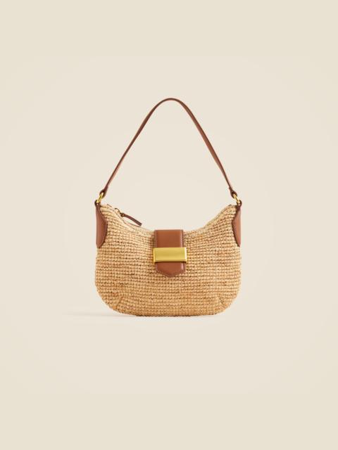 J.CREW Berkeley buckle shoulder bag in handknotted straw