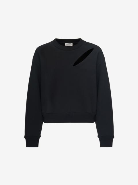 Alexander McQueen Women's Slashed Sweatshirt in Black