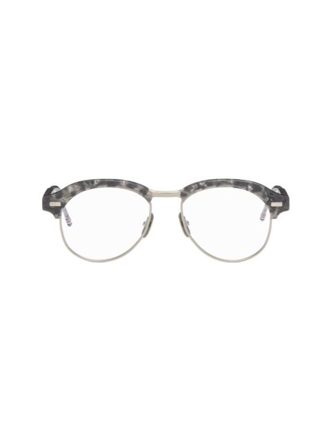 Thom Browne Gray Acetate & Titanium Pilot Glasses