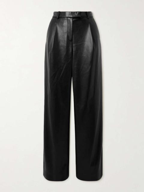 SIMKHAI Novia pleated faux leather straight-leg pants