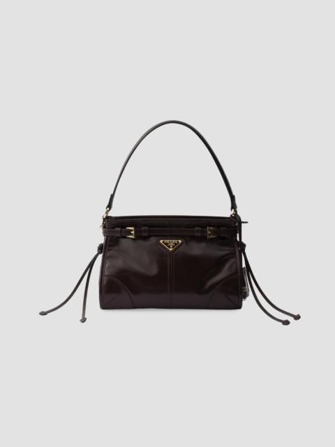 Prada Women's Bonnie Small Leather Top Handle Bag - Dark Brown