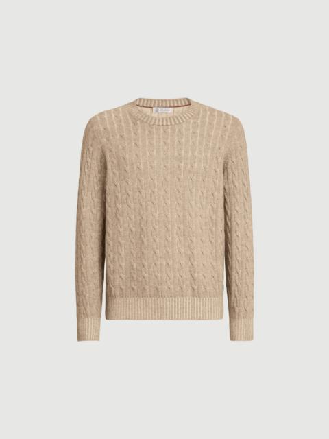 Brunello Cucinelli Cashmere vanisé 케이블 니트 스웨터