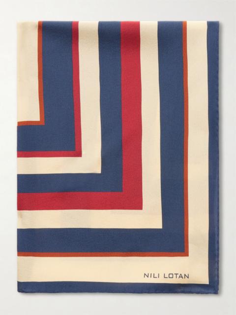 NILI LOTAN Vintage printed silk scarf Multi