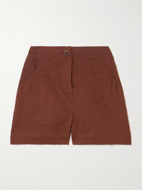 ERES L'Intemporel Correct linen shorts Brown