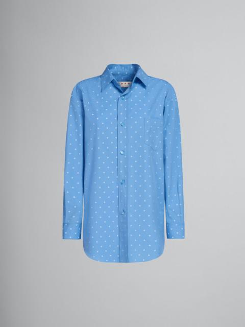 LIGHT BLUE POPLIN SHIRT WITH POLKA DOTS