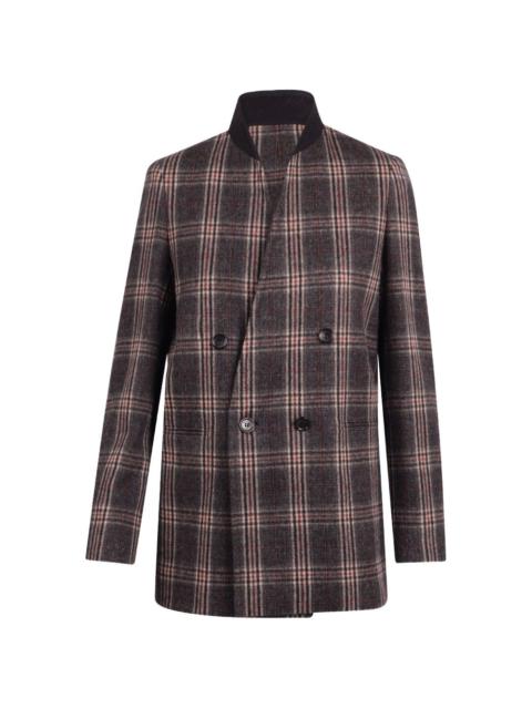 Max Mara double-breasted plaid blazer