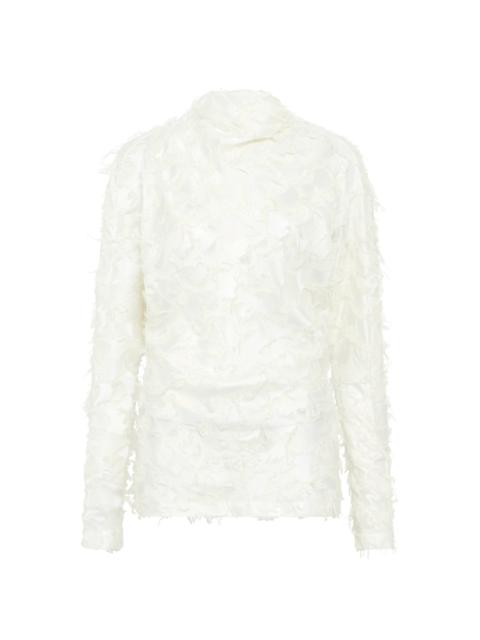 GABRIELA HEARST Geraldine Top in Ivory Silk Wool Fil Coupé