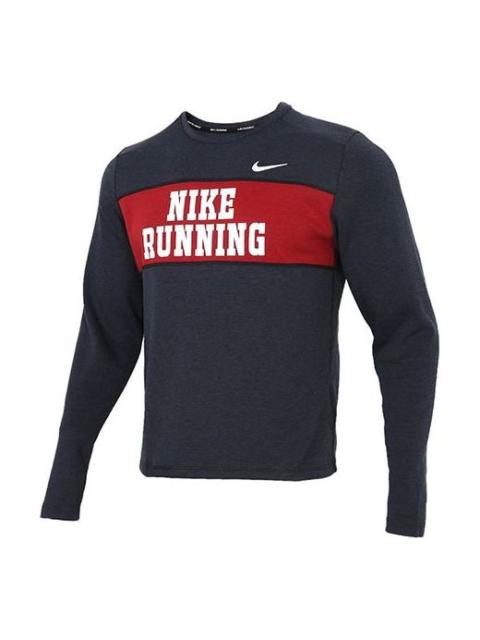 Nike Men's Nike Dri-FIT Heritage Running Sports Colorblock Printing Round Neck Flash Blue DA3052-010