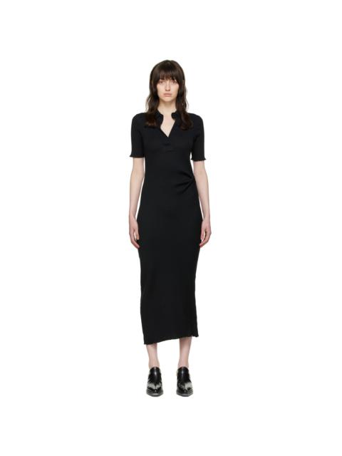 Helmut Lang Black Cotton Midi Dress
