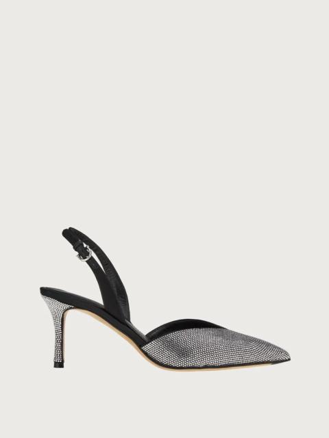 FERRAGAMO CRYSTAL EMBELLISHED SLINGBACK