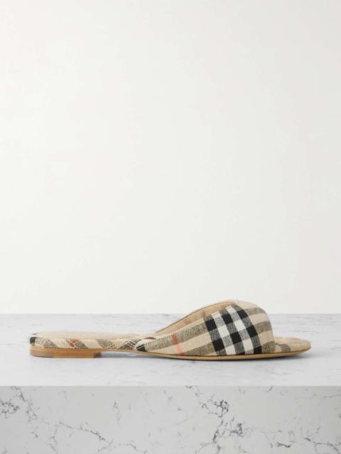 Checked linen slides Sand