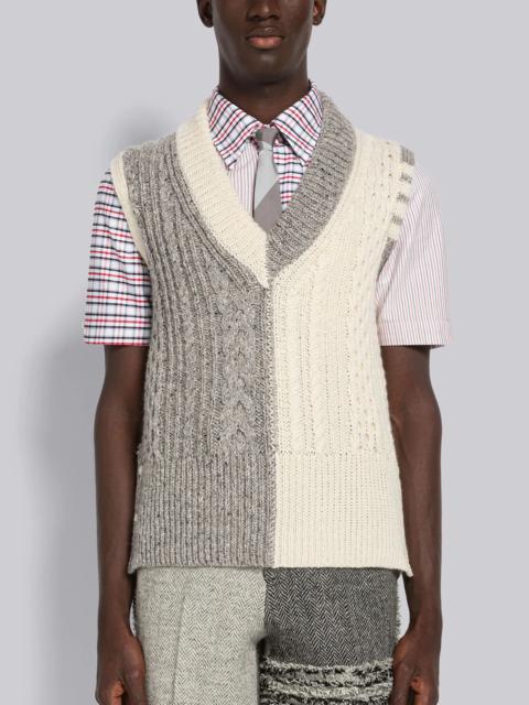 Thom Browne Fun-Mix Cabled Donegal 4-Bar Vest