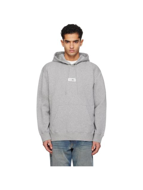MM6 Maison Margiela Gray Logo Patch Hoodie