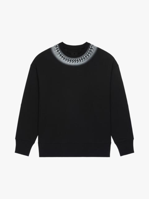 Givenchy SWEATSHIRT WITH TAG EFFECT EMBOSSED CHAIN COLLAR