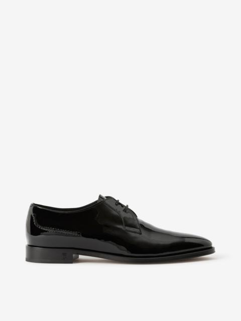 Burberry Monogram Motif Patent Leather Derby Shoes