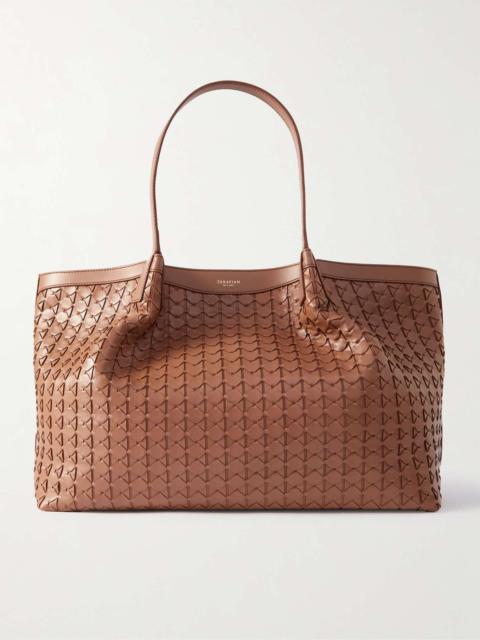 Serapian Secret large woven leather tote Tan