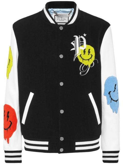 PHILIPP PLEIN Smile-patch bomber jacket