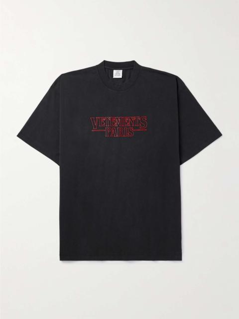 VETEMENTS Oversized Logo-Print Cotton-Jersey T-Shirt