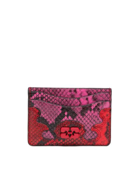 GANNI snake-effect logo cardholder