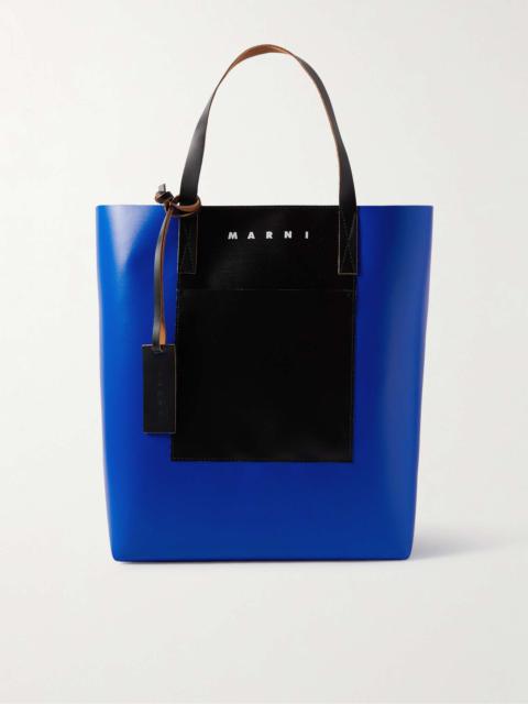Marni North/South Colour-Block Leather-Trimmed Shell Tote Bag