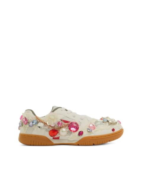 Comme des Garçons GIRL CDG Girl x Mizuno embellished school sneakers