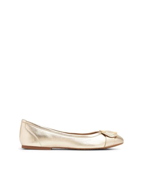 See by Chloé Chany metallic-finish ballerinas