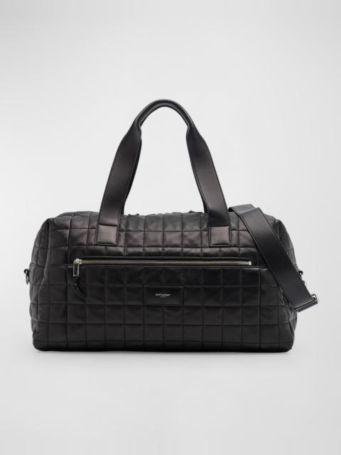 SAINT LAURENT Men's Nuxx Quilted Leather Duffel Bag