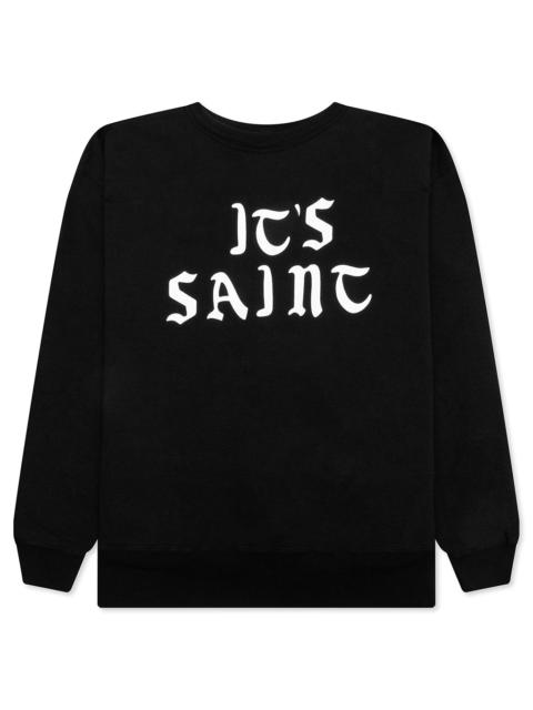 SAINT M×××××× IT'S SAINT CREW SWEATER - BLACK
