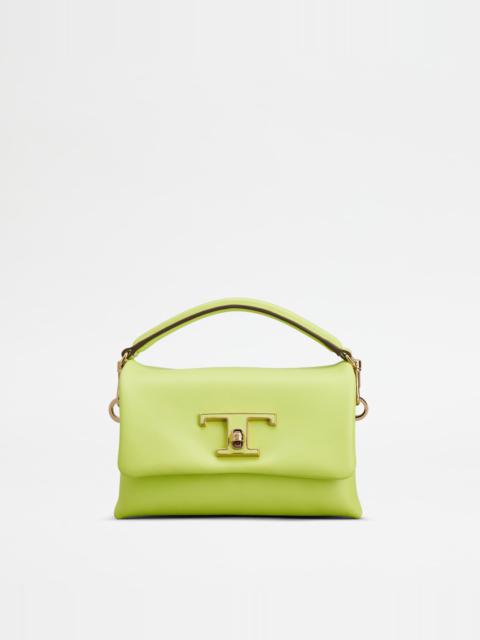 Tod's T TIMELESS FLAP BAG IN LEATHER MICRO - GREEN
