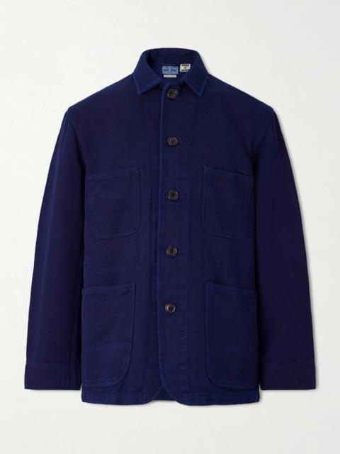 Blue Blue Japan Logo-Appliquéd Sashiko Cotton-Piqué Jacket