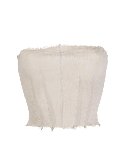 Marc Le Bihan frayed strapless tube top