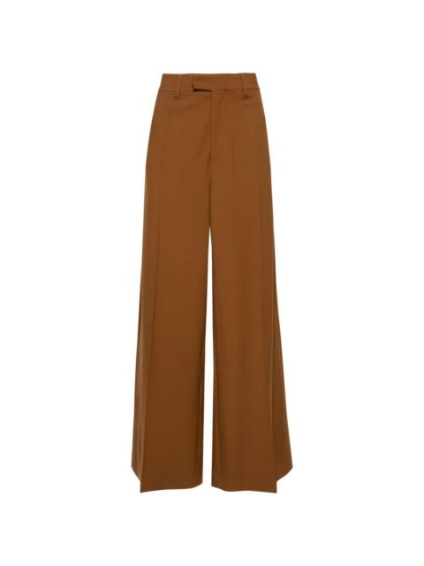 pressed-crease wide-leg trousers