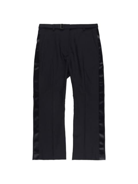 Suting satin-panel cropped trousers