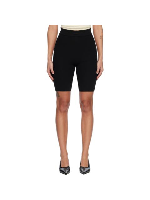 ESSENTIALS Black Rib Knit Bike Shorts