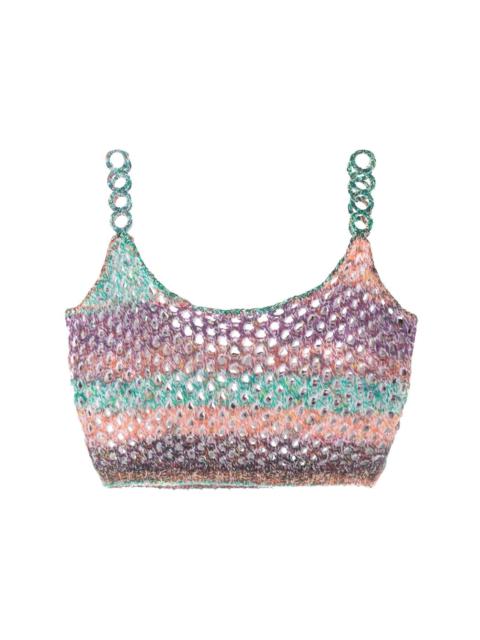 crochet-knit cropped tank top