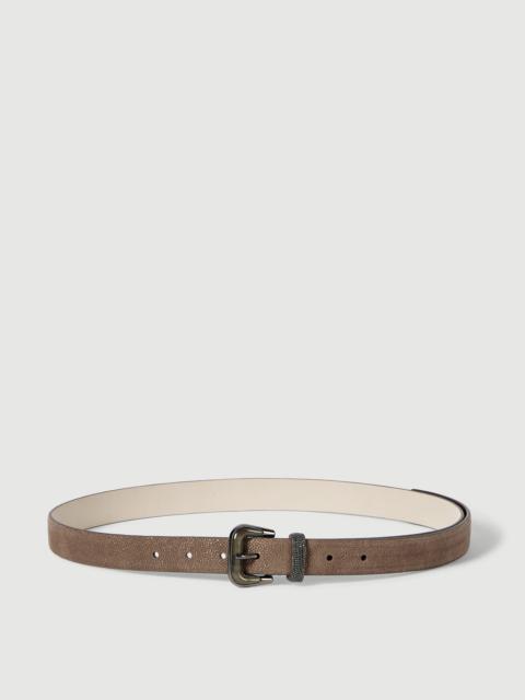 Brunello Cucinelli Sparkling textured leather belt with monili