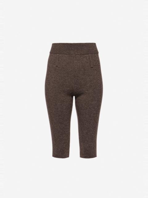 MAGDA BUTRYM Wool tailored knit shorts in brown
