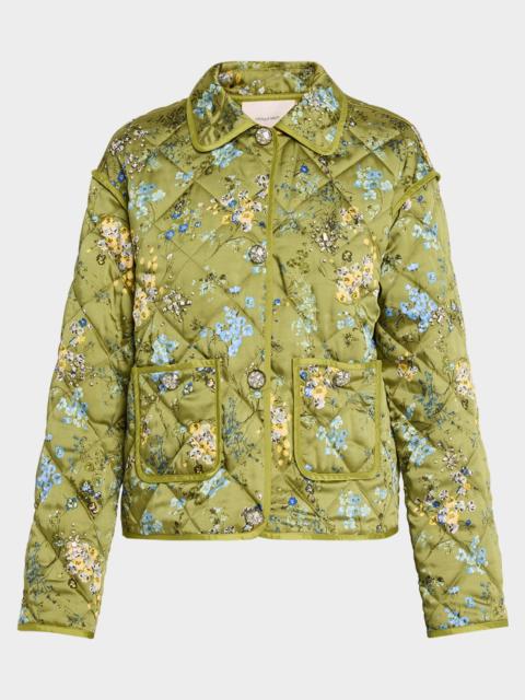 Cinq à Sept Windswept Floral Quilted Jacket