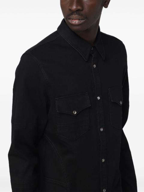 Alexander McQueen garment-dyed washed denim shirt