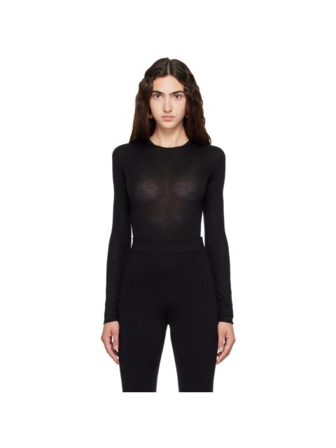 Alaïa Black Crewneck Wool Bodysuit