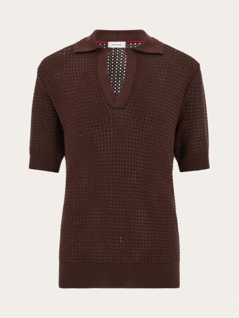 FERRAGAMO Short sleeve knitted polo