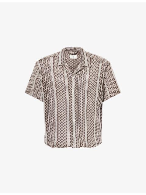 PERCIVAL Hugh Crochet Boxy Knit Shirt