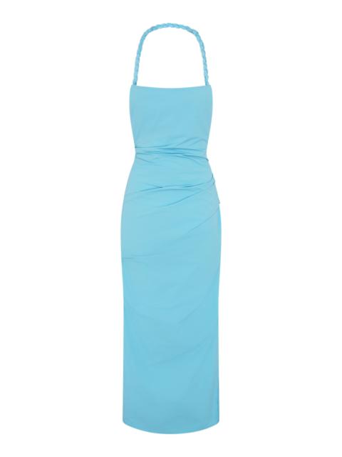 Paris Georgia Romy Halter Cotton Dress blue